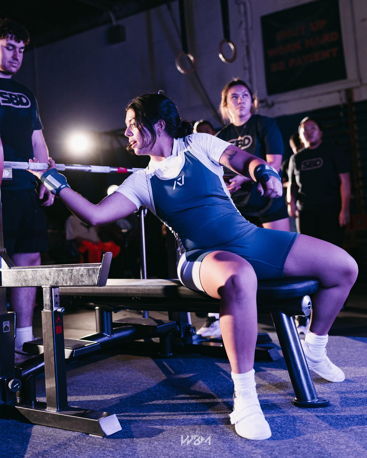 Bench press setup at Scary Strong