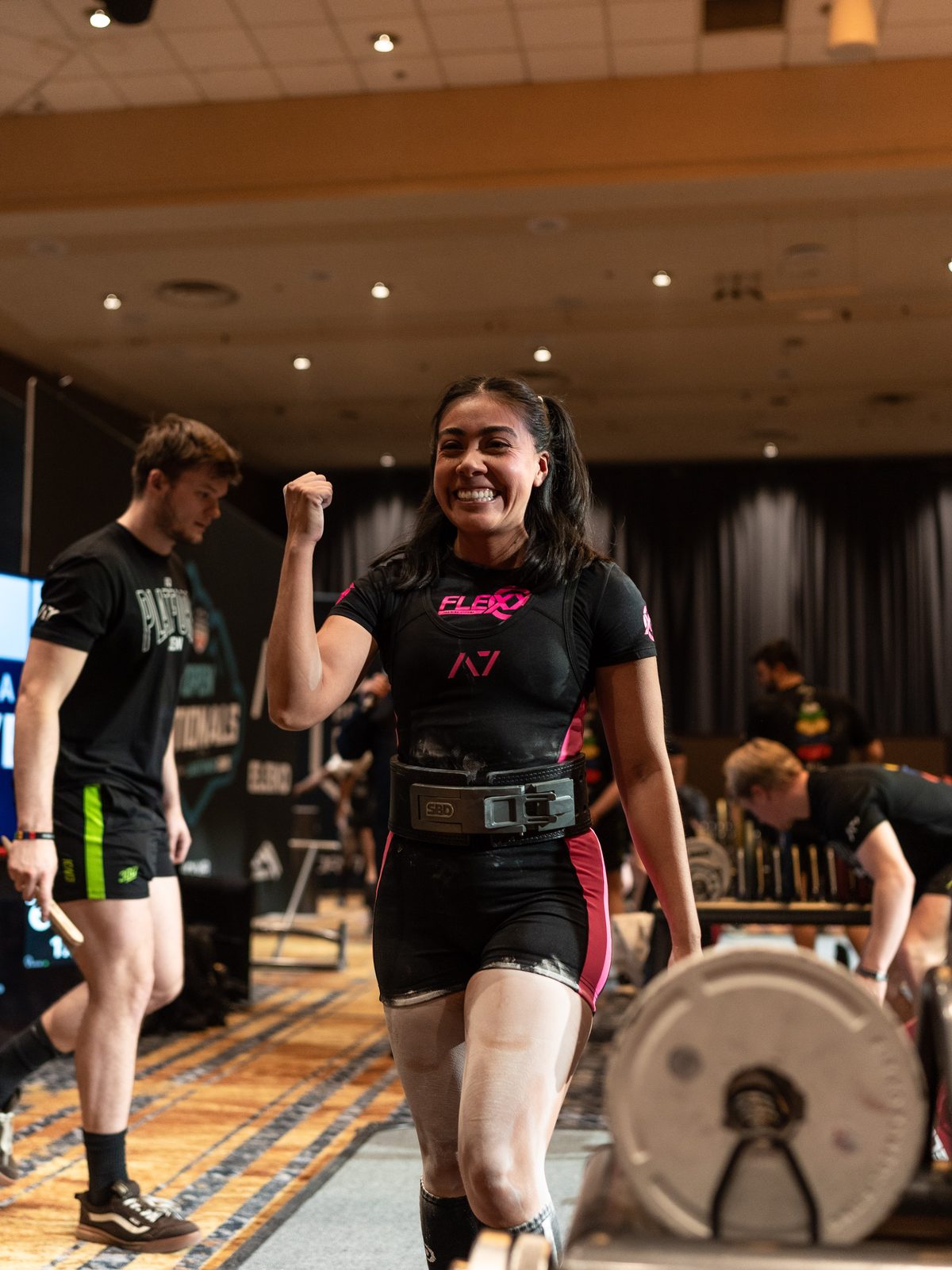Lifter celebrating a good lift